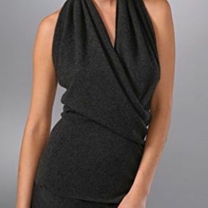 Vince Black Cashmere Cowl Neck Halter Sweater
